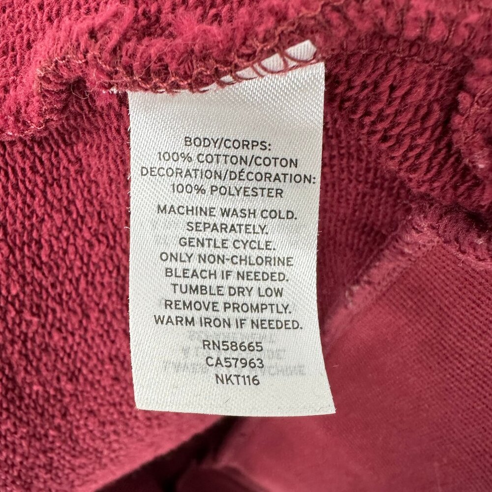 3/$25 14th‎ & Union Ruffle Sweatshirt Top L 100% Cotton Long Sleeve Pullover Red - Picture 8 of 8